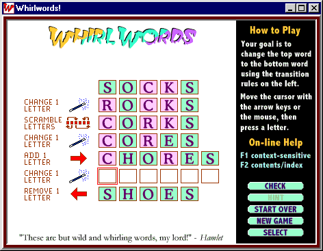 Click to view Whirlwords 1.0 screenshot